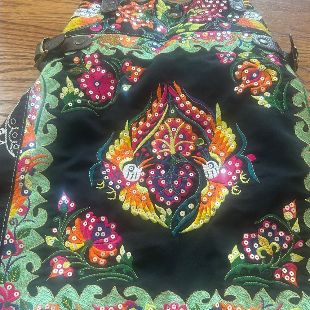 Anthropologie Embroidered Black and Multicolor Bag - Picture 12 of 16